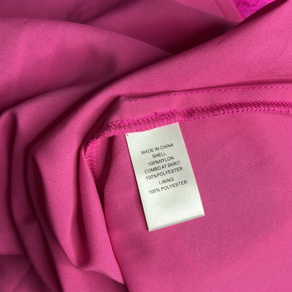 CECE Fuchsia Petite Sleeveless Lace Dress 2P - Picture 5 of 8
